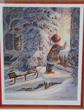 Load image into Gallery viewer, Hand in Hand by Trisha Romance – Limited Edition Signed & Numbered Print (586/10,000) – 24.25" x 29" Framed Winter Scene