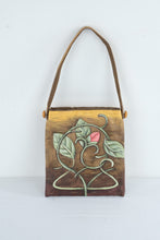 Load image into Gallery viewer, Roger Bishop Hand Painted Fabric Tote Bag Floral Art Shoulder Bag Signed