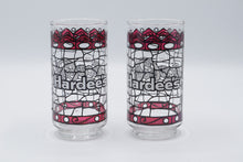 Load image into Gallery viewer, Vintage 1976 Coca Cola Hardees Stained Glass Tumblers Set of 2 Libbey 12 Oz