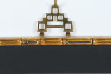 Load image into Gallery viewer, Framed Chinese Dragon & Phoenix Etching on Handmade Paper – 14.5" x 15" Gold Bamboo Frame