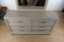 Load image into Gallery viewer, Hartney Mill Gray 6 Drawer Dresser Oak Finish