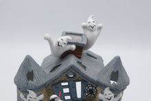Load image into Gallery viewer, PartyLite P7311 Haunted Tealight House Halloween Ghost Ceramic Candle Holder Box