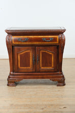 Load image into Gallery viewer, Grande Forme Élégante Serving Cabinet by Havertys – Stone Top, Acanthus Carving, Multi-Use Storage
