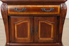 Load image into Gallery viewer, Grande Forme Élégante Serving Cabinet by Havertys – Stone Top, Acanthus Carving, Multi-Use Storage