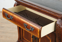 Load image into Gallery viewer, Grande Forme Élégante Serving Cabinet by Havertys – Stone Top, Acanthus Carving, Multi-Use Storage