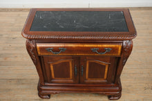 Load image into Gallery viewer, Grande Forme Élégante Serving Cabinet by Havertys – Stone Top, Acanthus Carving, Multi-Use Storage