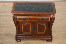 Load image into Gallery viewer, Grande Forme Élégante Serving Cabinet by Havertys – Stone Top, Acanthus Carving, Multi-Use Storage