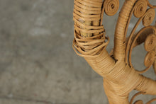 Load image into Gallery viewer, Vintage Ornate Wicker Rattan Heart Back Chair Scrollwork Boho Accent