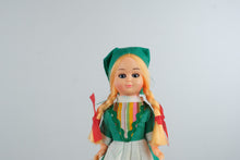 Load image into Gallery viewer, Vintage Ireland Nationality Doll 6 Inch Irish Girl Green Dress Blonde Braids