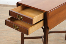 Load image into Gallery viewer, Henkel Harris Solid Cherry Drop Leaf Side Table with Drawers