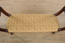 Load image into Gallery viewer, Henredon Carved Wood Bench with Lion Head Arms 54 Inch