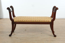 Load image into Gallery viewer, Henredon Carved Wood Bench with Lion Head Arms 54 Inch