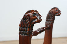 Load image into Gallery viewer, Henredon Carved Wood Bench with Lion Head Arms 54 Inch