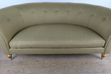 Load image into Gallery viewer, Henredon Schoonbeck Collection Curved Tufted Sofa with Giltwood Legs