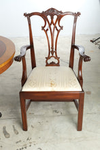 Load image into Gallery viewer, Henredon Regency Burl Wood Double Pedestal Dining Set with 6 Chairs and Two Leaves