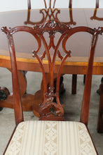 Load image into Gallery viewer, Henredon Regency Burl Wood Double Pedestal Dining Set with 6 Chairs and Two Leaves