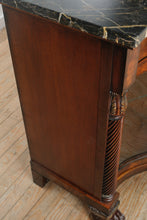Load image into Gallery viewer, Henredon Natchez Collection Mahogany Sideboard with Black Marble Top and Lighted Curio Cabinets