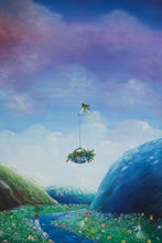 Load image into Gallery viewer, “Floating Basket” by Henry C. Arias – Original Oil Painting on Canvas – 24” x 36” (1990)