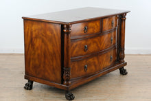Load image into Gallery viewer, Hickory White Mahogany Bowfront Chest of Drawers with Carved Columns and Paw Feet