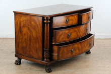 Load image into Gallery viewer, Hickory White Mahogany Bowfront Chest of Drawers with Carved Columns and Paw Feet
