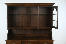 Load image into Gallery viewer, Rare Antique L. Hitchcock Two-Piece Hutch & Sideboard with Glass Display Cabinet