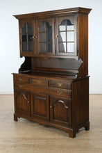 Load image into Gallery viewer, Rare Antique L. Hitchcock Two-Piece Hutch & Sideboard with Glass Display Cabinet