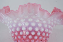 Load image into Gallery viewer, Fenton Pink Opalescent Hobnail Ruffled Vase 7 Inch Art Glass