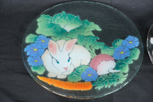 Load image into Gallery viewer, Peggy Karr Fused Glass Holiday Seasonal Plates Set of 4 Easter Halloween Valentines Saint Patricks Day 11 Inch