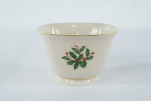 Load image into Gallery viewer, Lenox Holiday Gold Trim China Bowl Holly Berry Made in USA