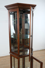 Load image into Gallery viewer, Home Meridian Mahogany Finish Lighted Corner Curio Cabinet with Glass Shelves