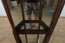 Load image into Gallery viewer, Home Meridian Mahogany Finish Lighted Corner Curio Cabinet with Glass Shelves