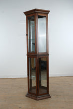 Load image into Gallery viewer, Home Meridian Mahogany Finish Lighted Corner Curio Cabinet with Glass Shelves