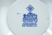 Load image into Gallery viewer, Rowland & Marsellus 10" Commemorative Plate – “Home Sweet Home” East Hampton NY Landmarks – Deep Cobalt Blue Staffordshire Souvenir