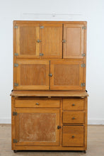 Load image into Gallery viewer, Antique Oak Hoosier Cabinet with Flour Bin, Pull-Out Work Surface & Original Details