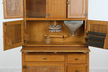 Load image into Gallery viewer, Antique Oak Hoosier Cabinet with Flour Bin, Pull-Out Work Surface & Original Details