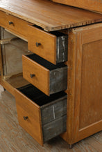 Load image into Gallery viewer, Antique Oak Hoosier Cabinet with Flour Bin, Pull-Out Work Surface & Original Details