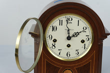 Load image into Gallery viewer, Howard Miller Chiming Mantel Clock Wood Marquetry Inlay Key
