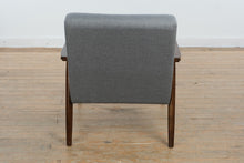 Load image into Gallery viewer, Hudson Mid-Century Modern Accent Chair with Solid Wood Arms & Gray Upholstery