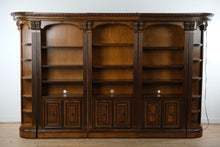 Load image into Gallery viewer, Large Traditional Wood 5 Piece Wall Unit Bookcase with Cabinets and Lighting