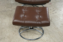 Load image into Gallery viewer, Vintage Ekornes Stressless Brown Leather Recliner and Ottoman II – Norway