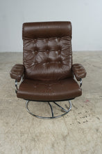 Load image into Gallery viewer, Vintage Ekornes Stressless Brown Leather Recliner and Ottoman II – Norway