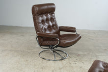 Load image into Gallery viewer, Vintage Ekornes Stressless Brown Leather Recliner and Ottoman II – Norway