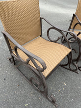 Load image into Gallery viewer, Set of Rubbed Bronze Outdoor Rocking Chairs