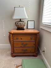 Load image into Gallery viewer, Oversized Pine Nightstand with Carved Details