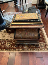 Load image into Gallery viewer, Asian Toleware Hand-Painted Lacquer Wood & Tin Storage Box Cabinet