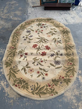 Load image into Gallery viewer, Shaw Living Oval Floral Area Rug Cream Green Red Flowers 5 x 8 Cottage Style