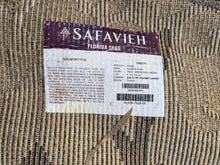 Load image into Gallery viewer, Safavieh Florida Shag Round Area Rug Gray Brown Leaf Pattern 4 ft Used