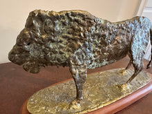 Load image into Gallery viewer, Signed Ruffin M. Hobbs Bronze Lion Sculpture – McBane Mill Forge & Foundry, 13.5" Wide