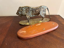 Load image into Gallery viewer, Signed Ruffin M. Hobbs Bronze Lion Sculpture – McBane Mill Forge & Foundry, 13.5" Wide