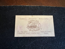 Load image into Gallery viewer, Signed Ruffin M. Hobbs Bronze Lion Sculpture – McBane Mill Forge & Foundry, 13.5" Wide